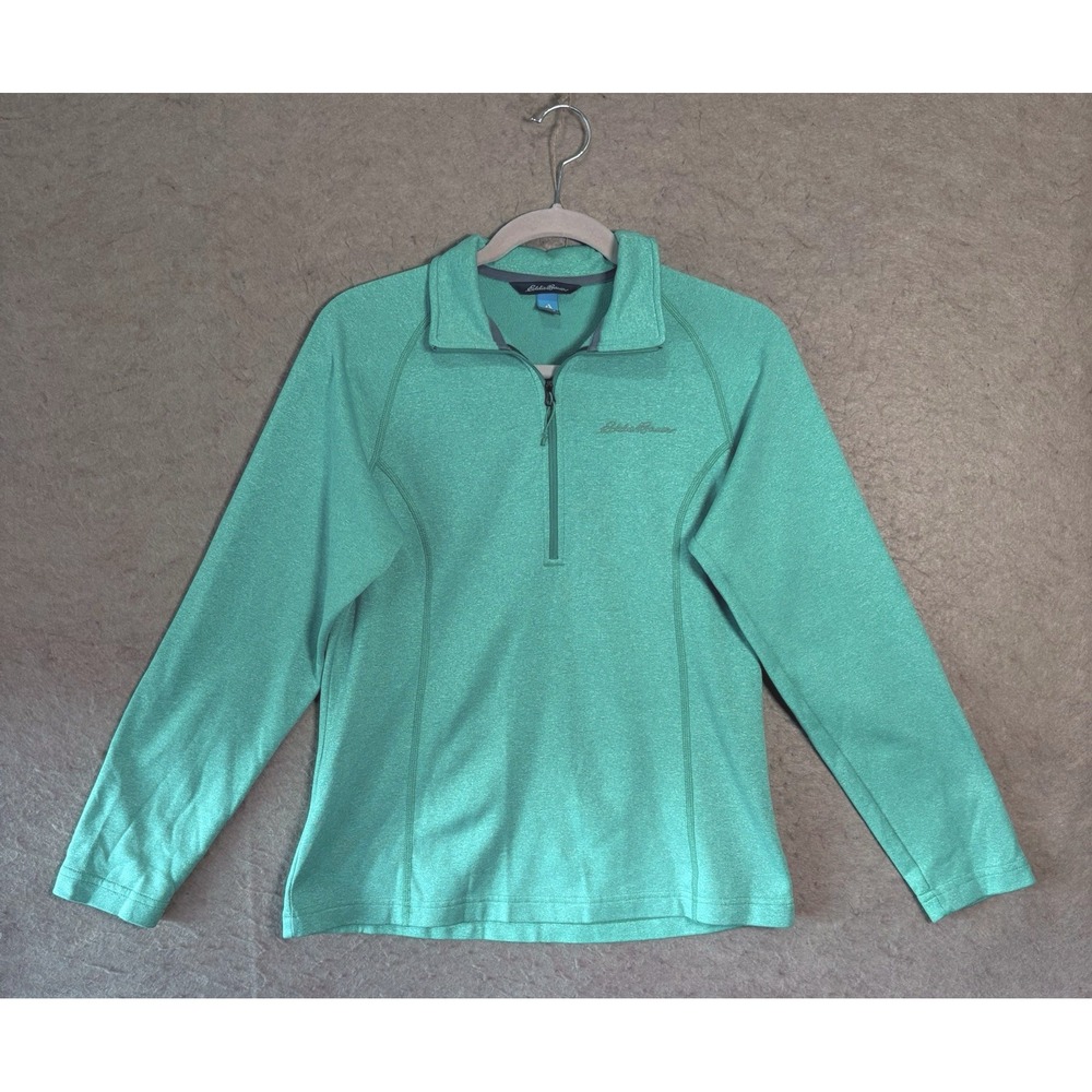 Eddie Bauer First Ascent 1/4 Zip Pullover Womens Sz M Green Athleisure